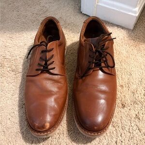 franco fortini men's brown leather lace up dress shoes